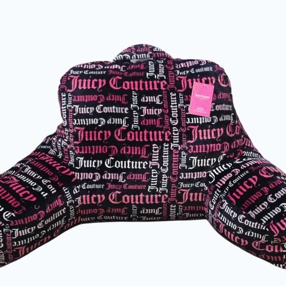 Juicy Couture Home Word Play Logo Plush Bed Rest Pillow w/Cell Pocket - Picture 2 of 7